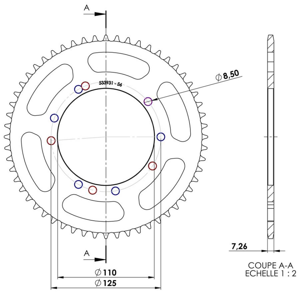 Couronne de transmission Teknix pour pour Moto Sherco 50 Enduro Après 2003 Neuf