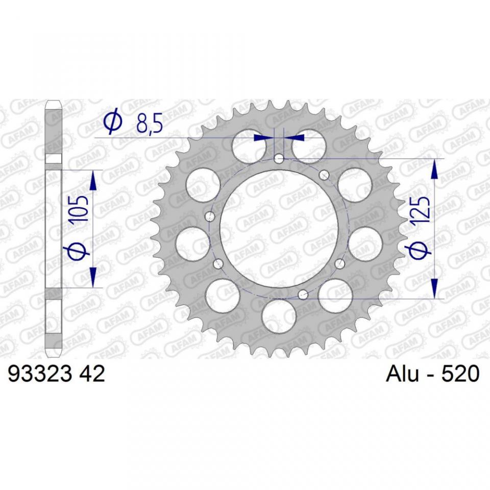 Couronne transmission Afam pour moto Gas gas 250 Pampera 2002 42 dts P 520 Neuf
