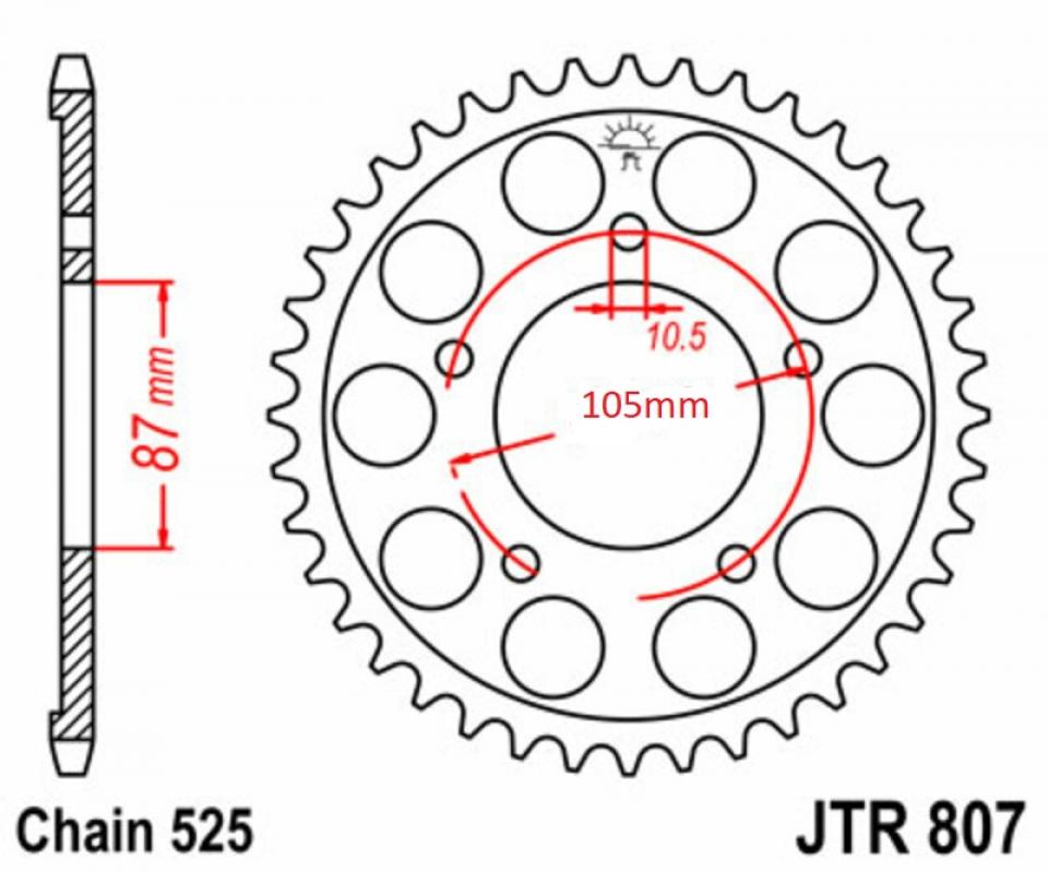 Couronne transmission JT Sprockets pour moto Suzuki 650 SV JTR807.45 45dts 525