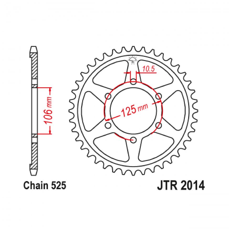 Couronne de transmission JT Sprockets pour Auto Neuf