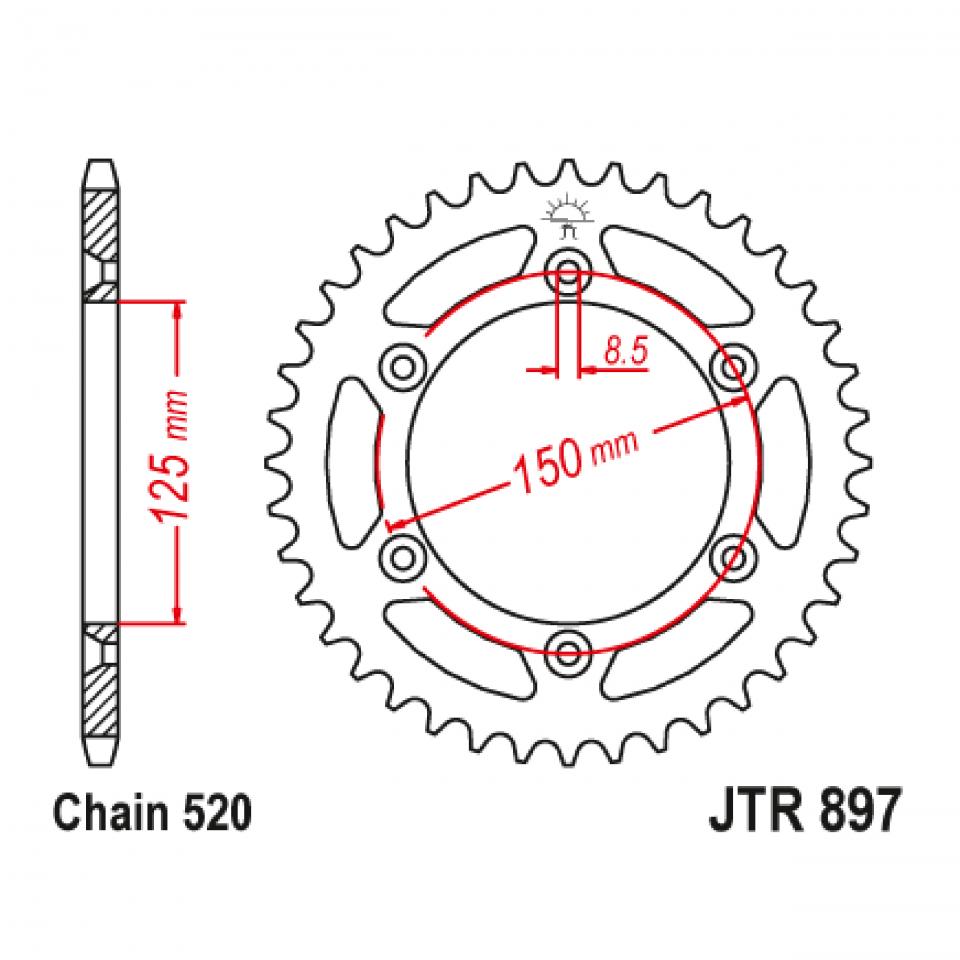 Couronne de transmission JT Sprockets pour Auto Neuf