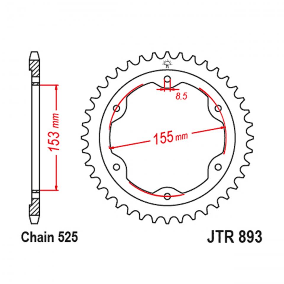 Couronne de transmission JT Sprockets pour Auto Neuf