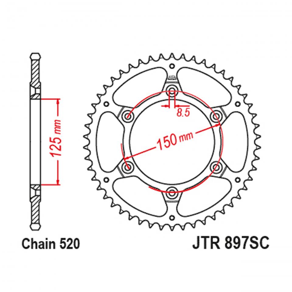 Couronne de transmission JT Sprockets pour Auto Neuf