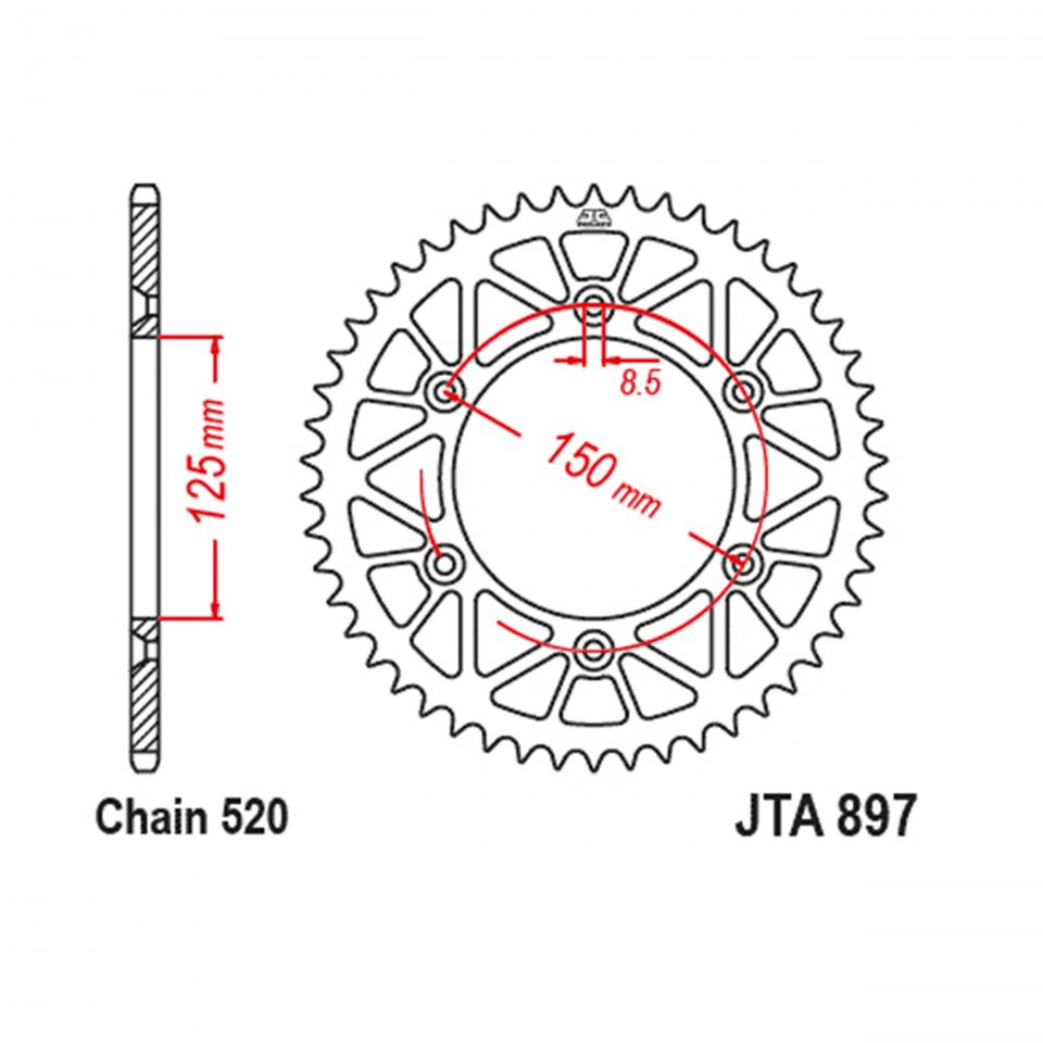 Couronne de transmission JT Sprockets pour Auto Neuf