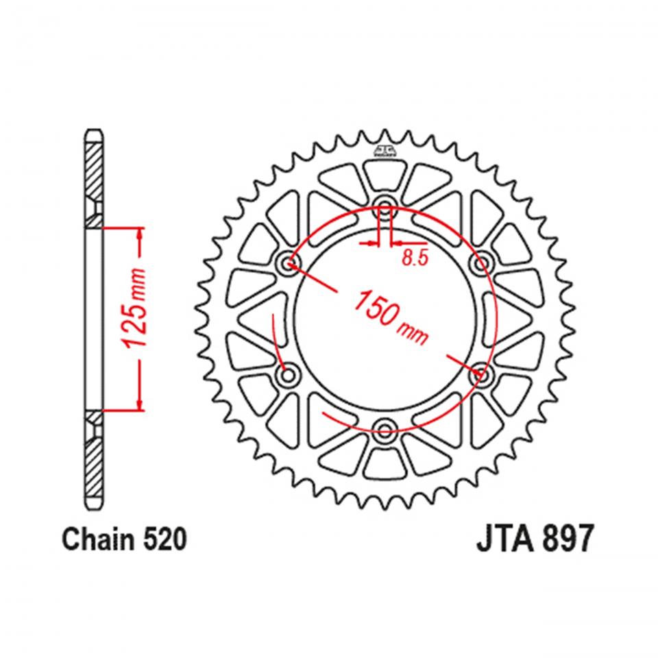 Couronne de transmission JT Sprockets pour Auto Neuf
