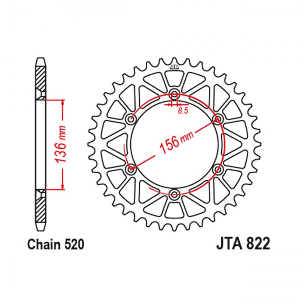 Couronne de transmission JT Sprockets pour Auto Neuf