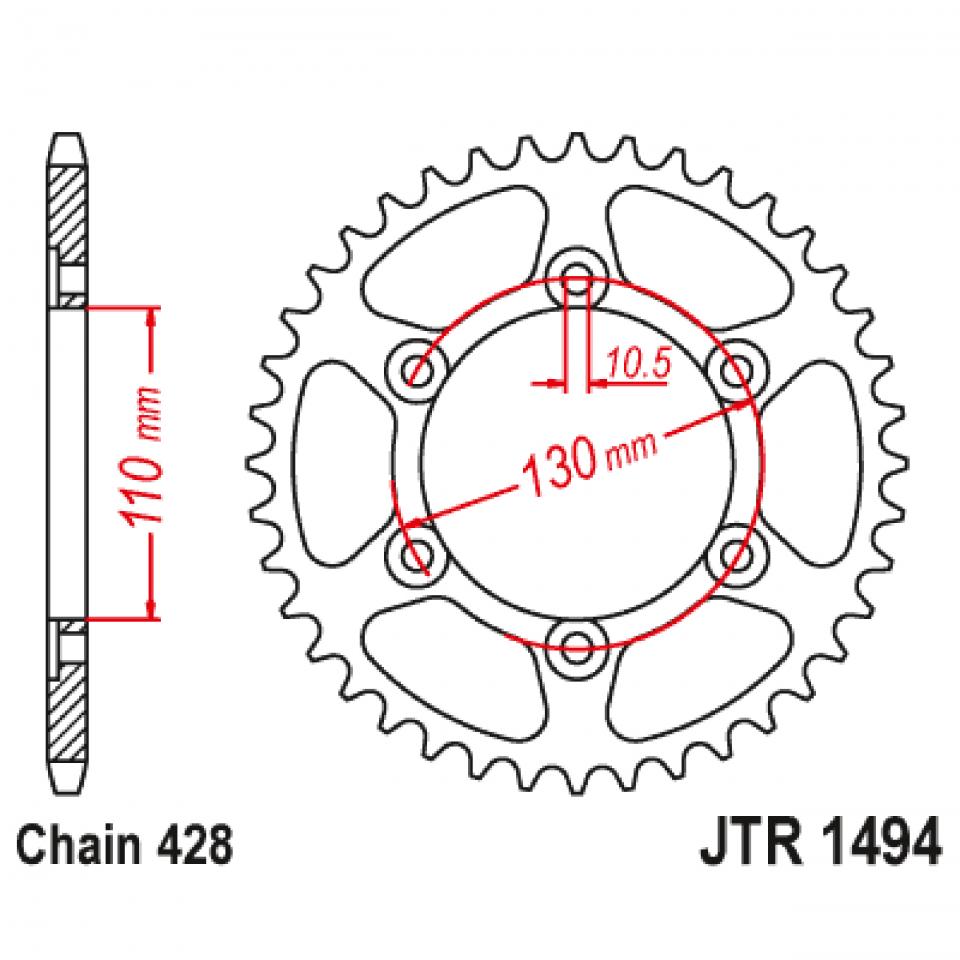 Couronne de transmission JT Sprockets pour Auto Neuf
