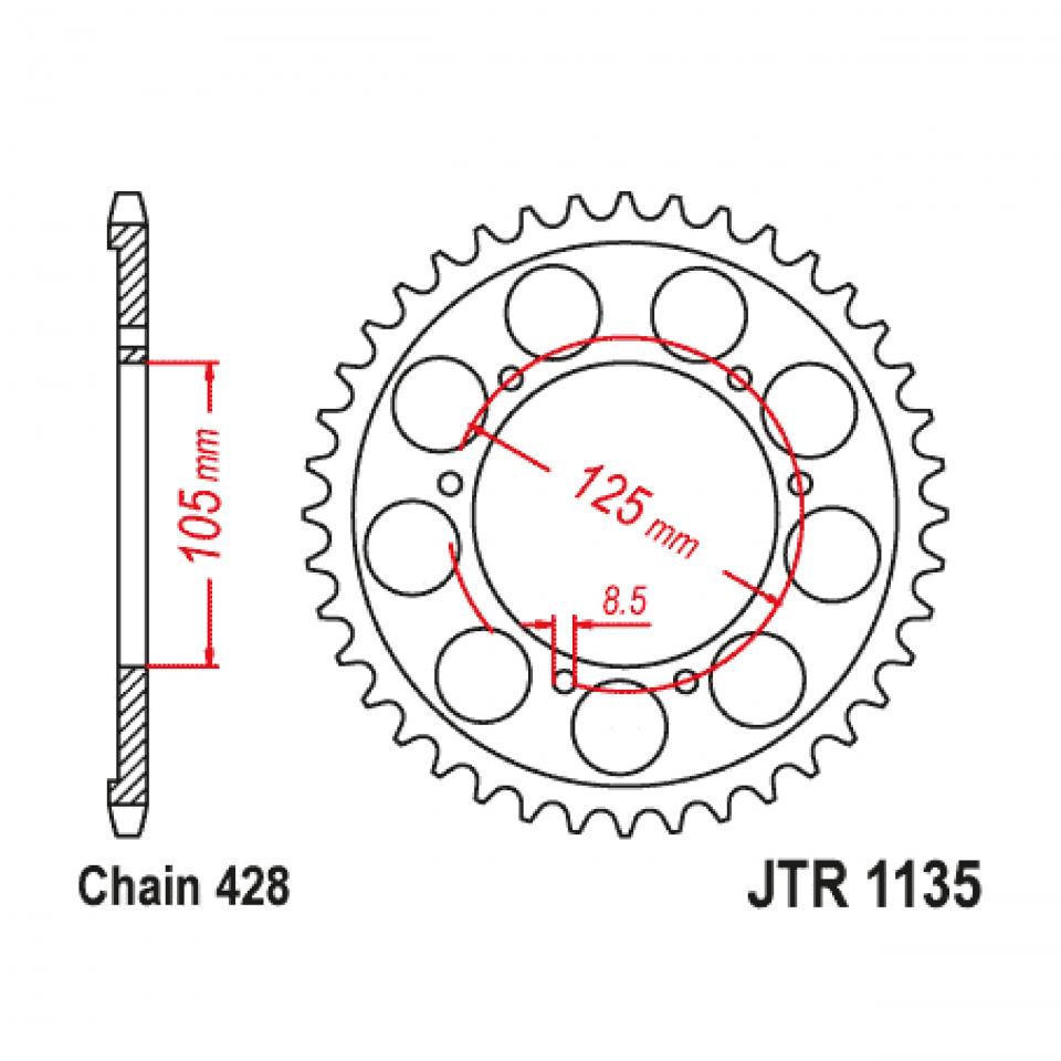 Couronne de transmission JT Sprockets pour Auto Neuf