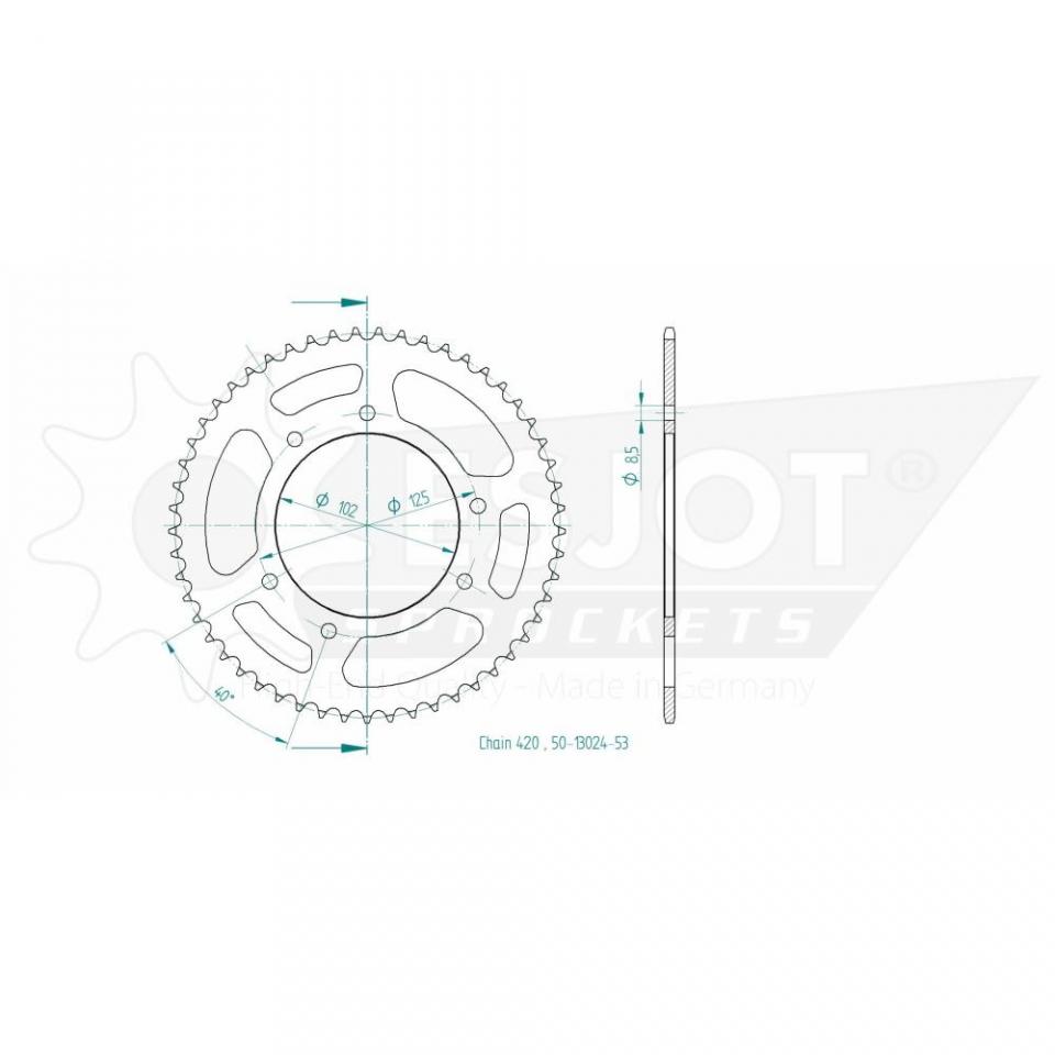 Couronne de transmission pour Derbi Senda Sm Drd Racing