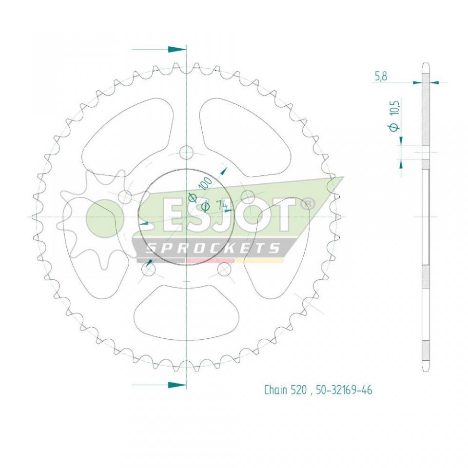 Couronne de transmission pour MASH SIDE FORCE 445