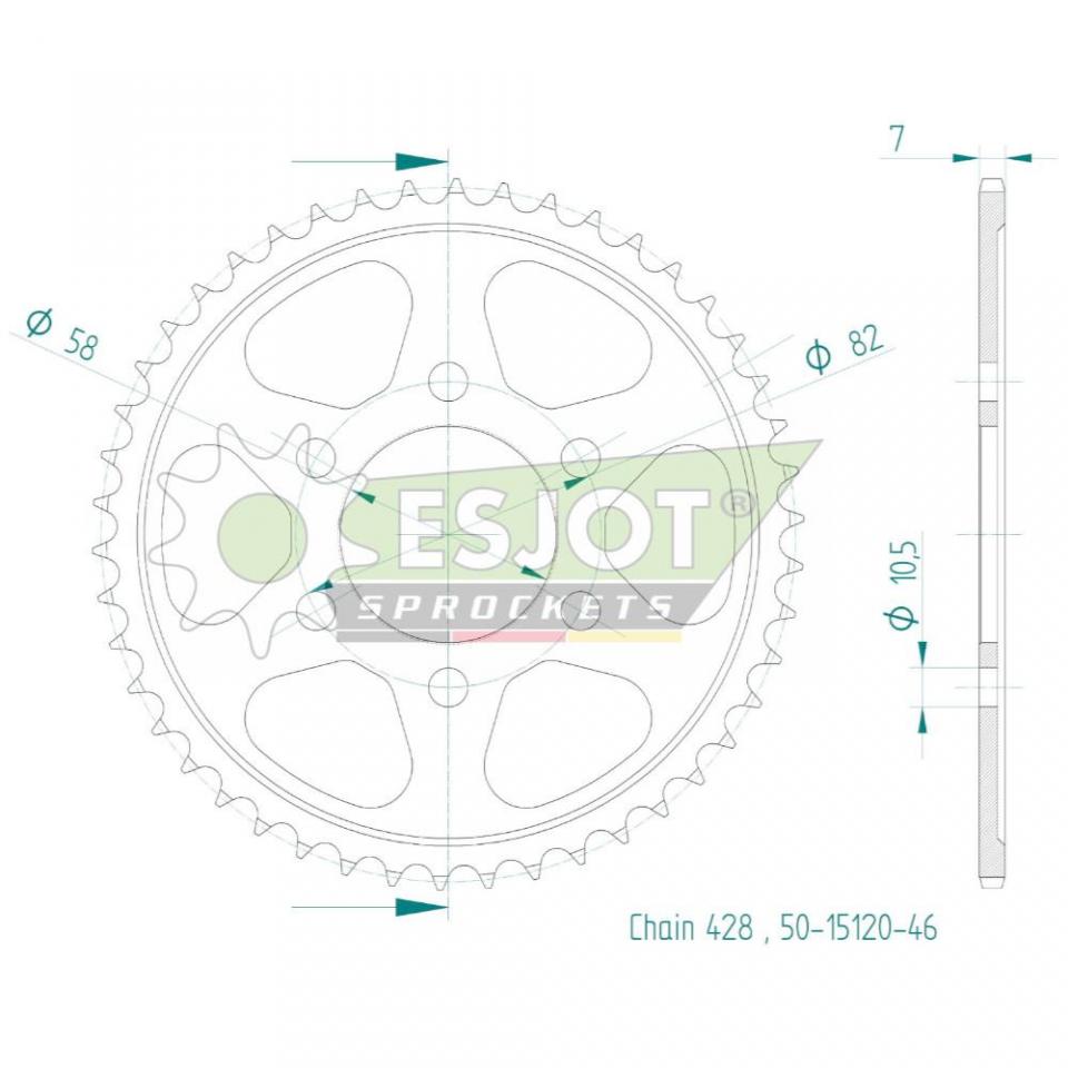 Couronne de transmission pour Benelli Leoncino
