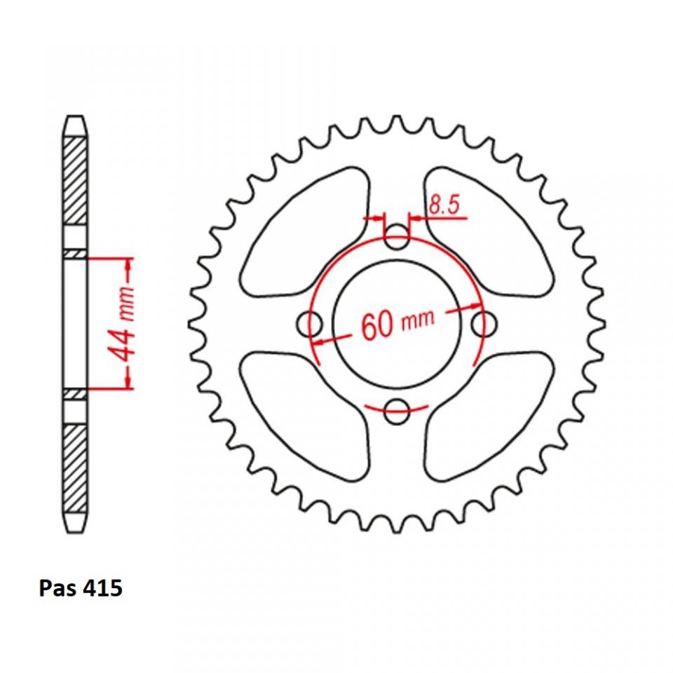 Couronne de transmission origine pour Moto Yamaha 50 DTR 1996 à 1999 5BK-F5452-00 / 52 dts pas 415 Neuf