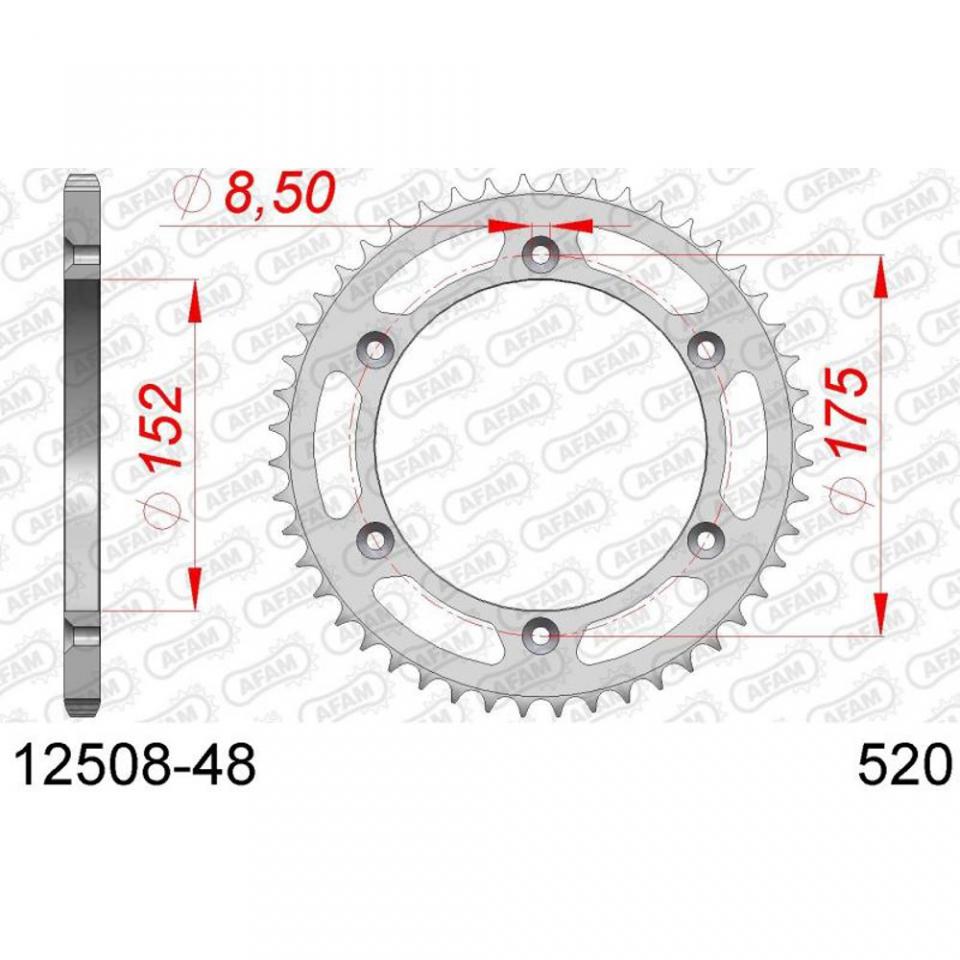 Couronne transmission Afam pour moto Yamaha 250 TTR 1999 à 2006 48 dts P520 Neuf
