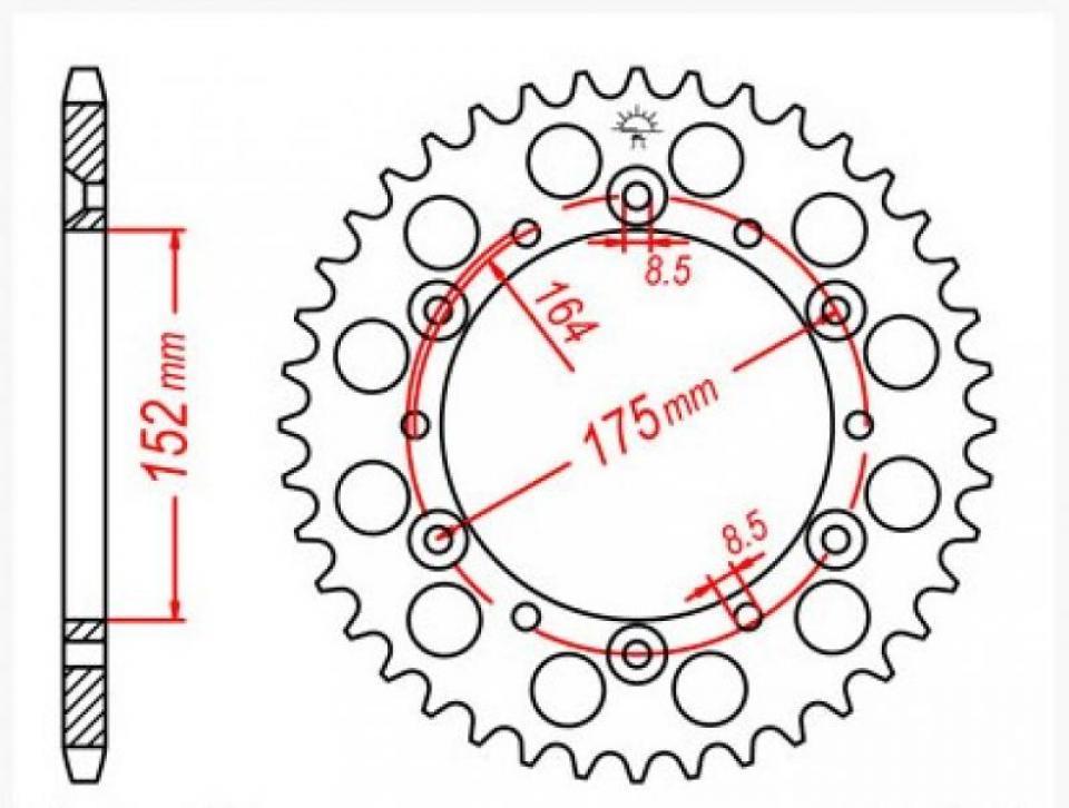 Couronne de transmission Générique pour Quad Yamaha 200 YFS Blaster 1988 à 2004 Neuf