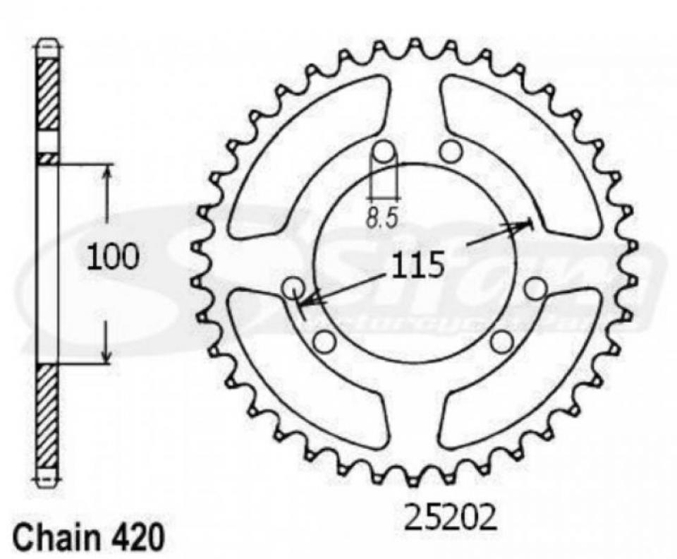 Couronne de transmission Sifam pour Moto MH 50 Furia 1997 Neuf