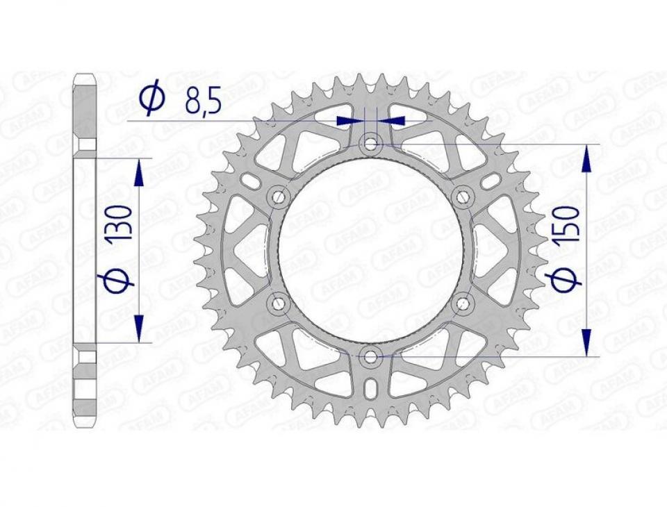 Couronne de transmission Afam pour Moto Yamaha 125 YZ Après 1999 13323.51 / 51 dents pas 520 Neuf