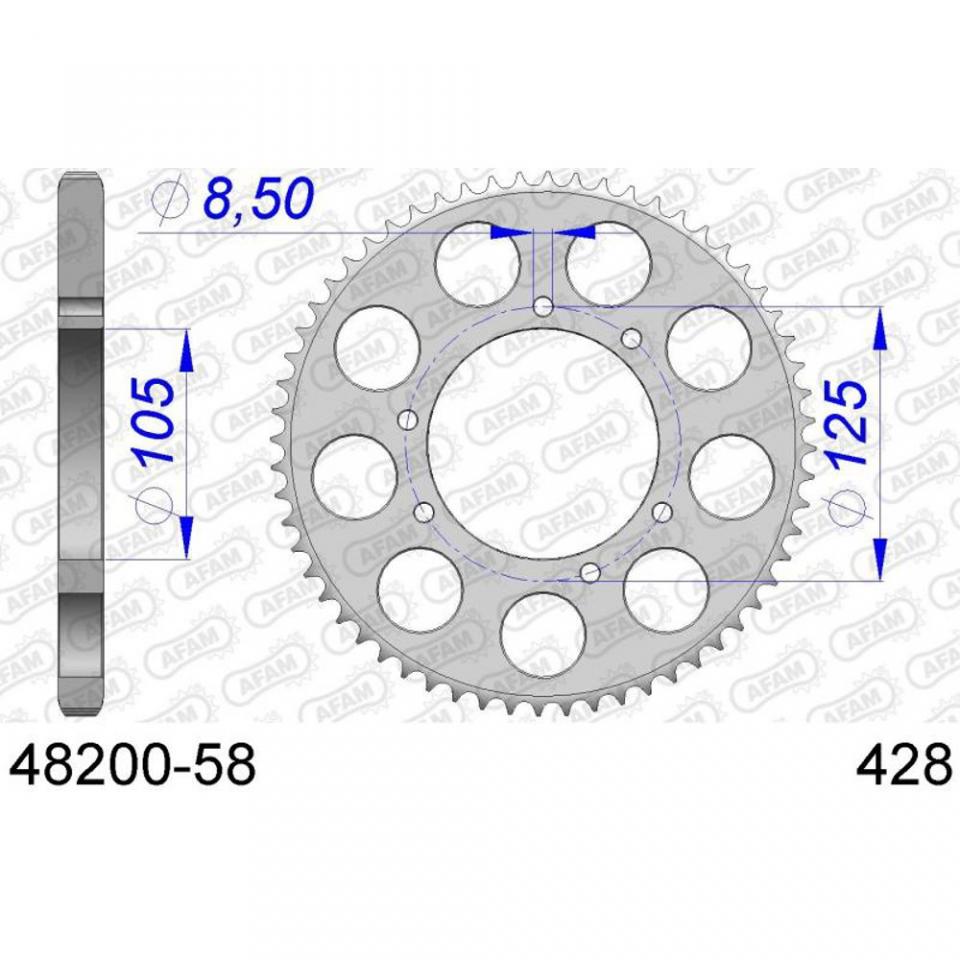 Couronne de transmission Afam pour Moto HM 50 CRE 2003 à 2013 48200 Neuf en destockage