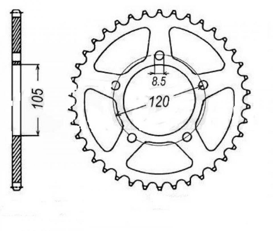 Couronne de transmission pour moto Aprilia 50 MX Racing Supermotard 2004 à 2005