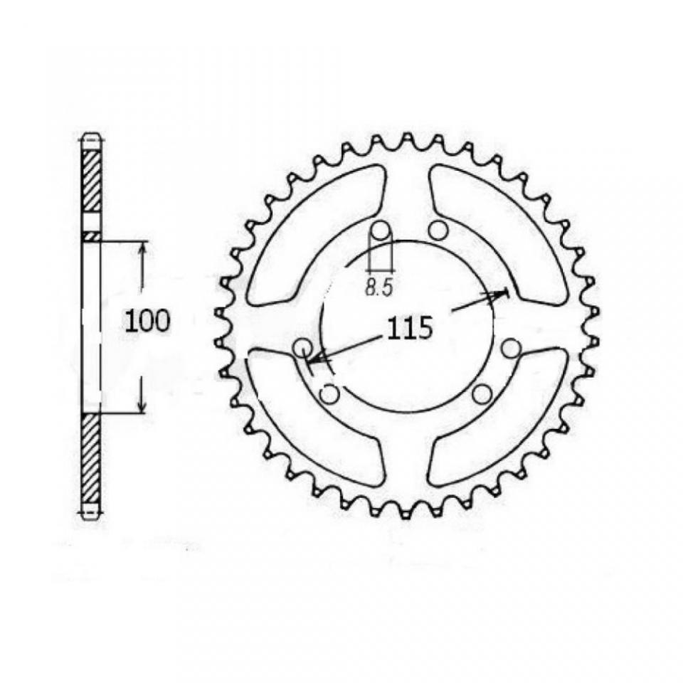 Couronne transmission pour moto Gilera 50 GSM 1998 à 2001 46 dts P 420 Al 100mm