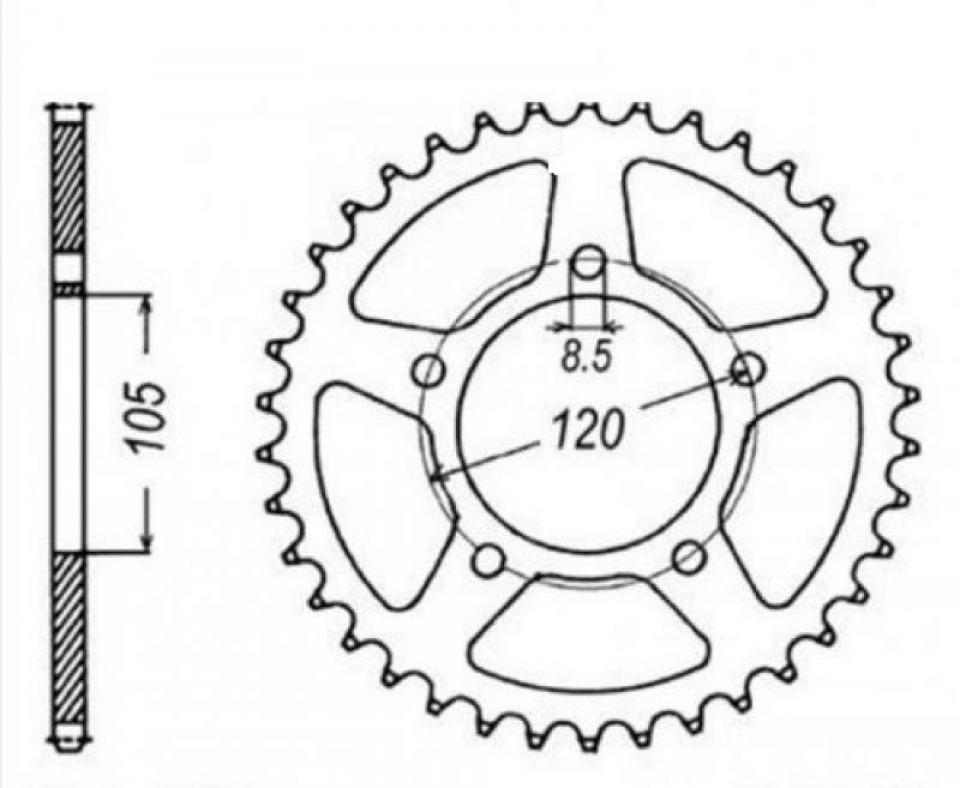 Couronne de transmission Générique pour moto Aprilia 50 RX Racing Enduro 2004-2005 Neuf