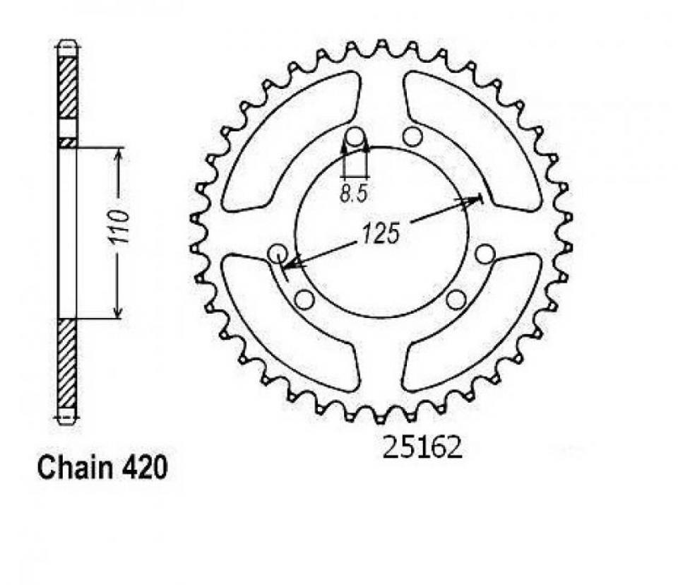Couronne de transmission pour moto Suzuki 50 RMX 1997 - 2002 Neuf