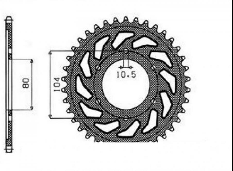 Couronne de transmission 44 dents Sunstar pour moto Kawasaki 1200 ZRX 2001-2004 Neuf