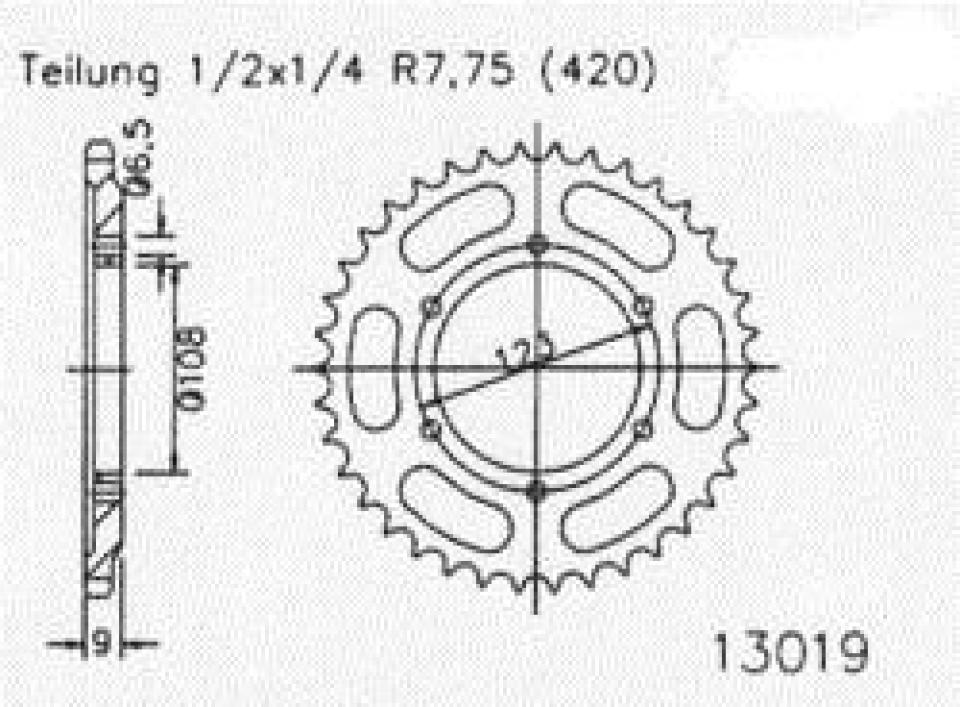 Couronne de transmission Sifam pour Moto Peugeot 50 Xps Street 2004 à 2006 Neuf