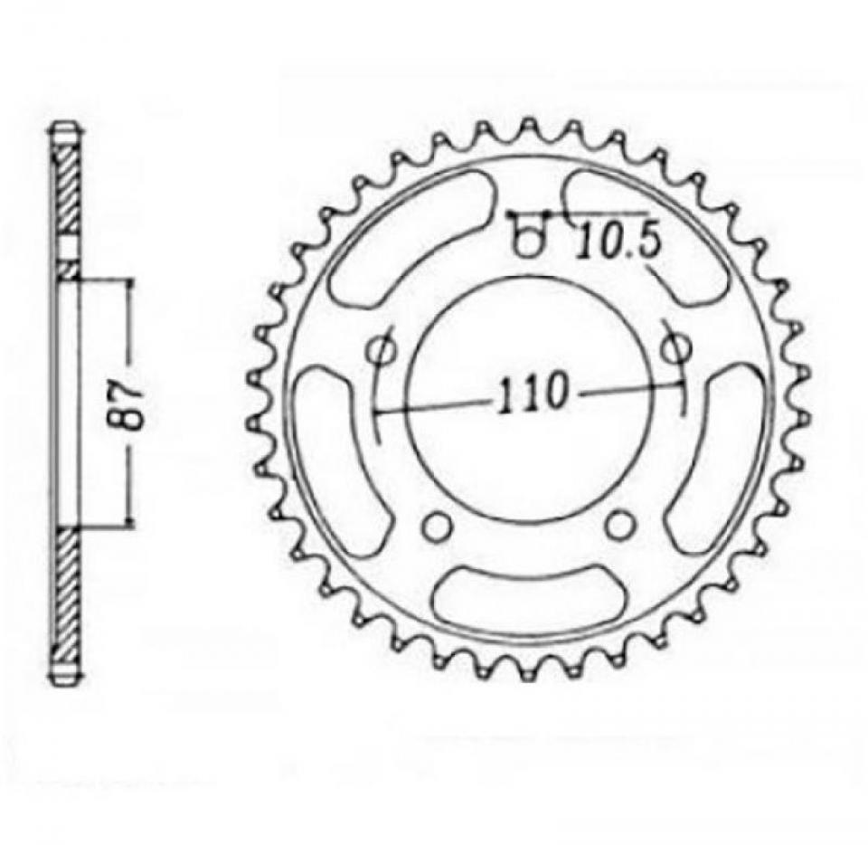 Couronne de transmission 45 dents France Equipement pour moto Suzuki 600 GSXF 1998 1999 2000 2001 2002 2003 2004 7756-45 Neuf
