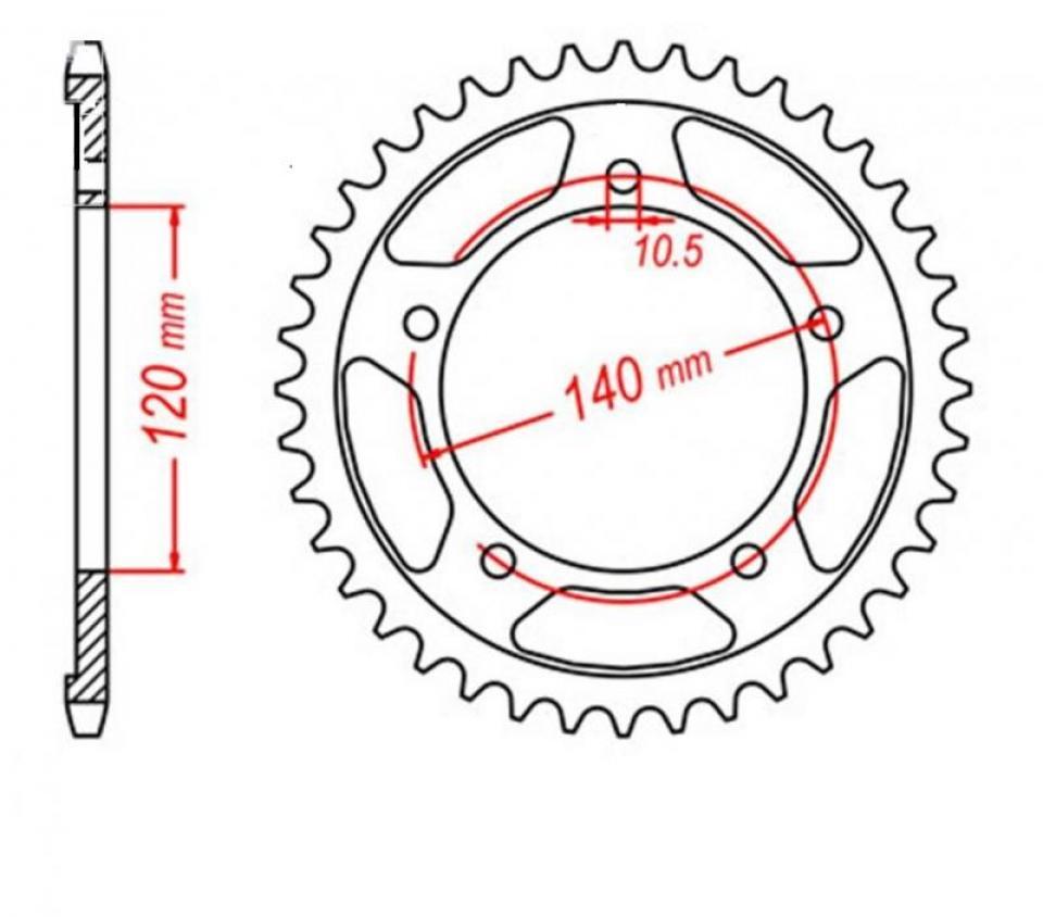 Couronne de transmission France Equipement pour Moto Triumph 865 Bonneville 2006 à 2015 7653-42 Neuf