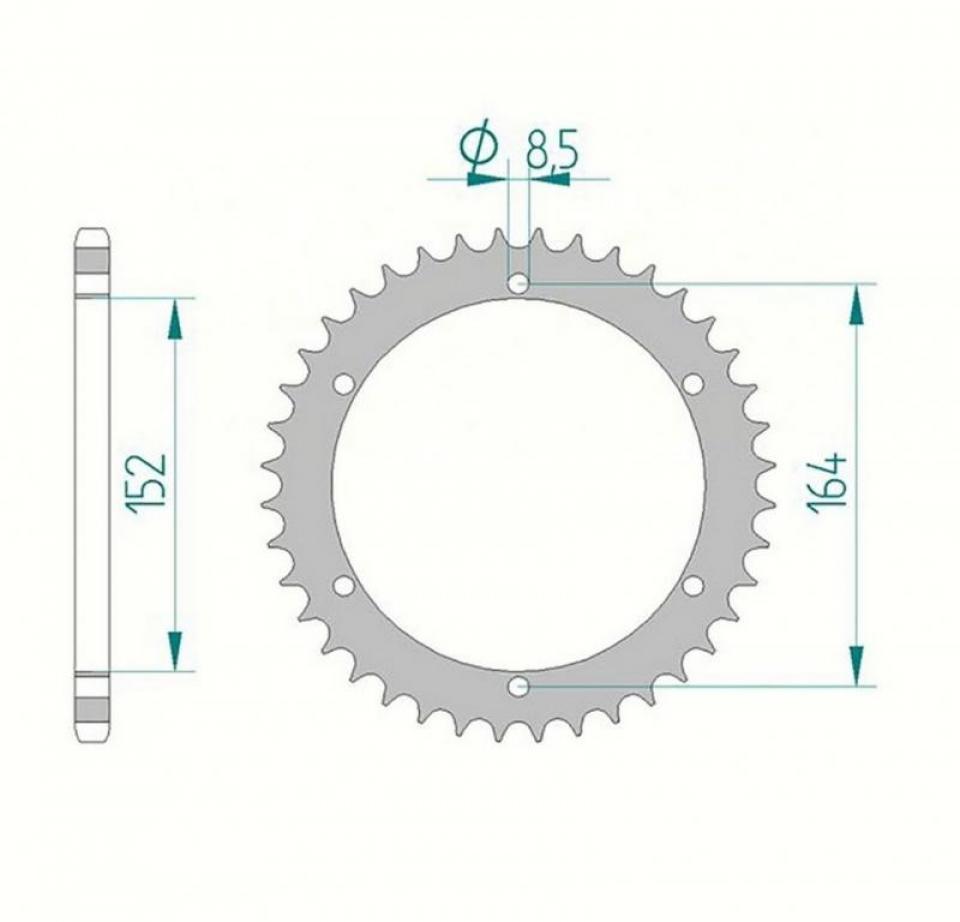 Couronne de transmission France Equipement pour Quad Barossa 250 Quaterback 2005 à 2008 1001.3518.43 Neuf en destockage