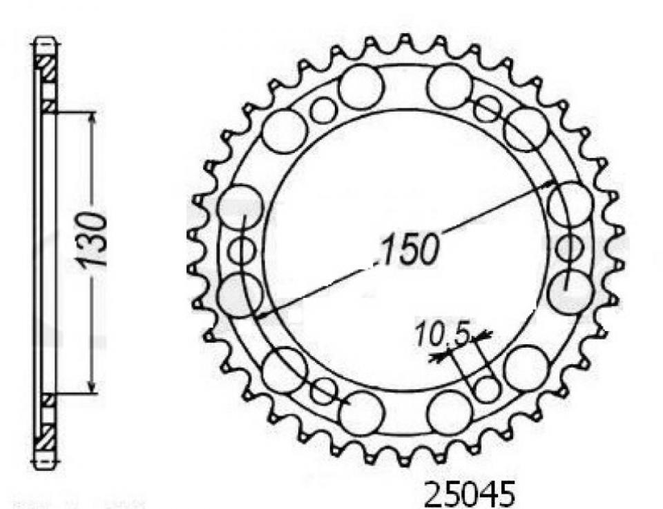 Couronne de transmission pour Moto Yamaha 1200 FJ 1991 à 1992 Neuf