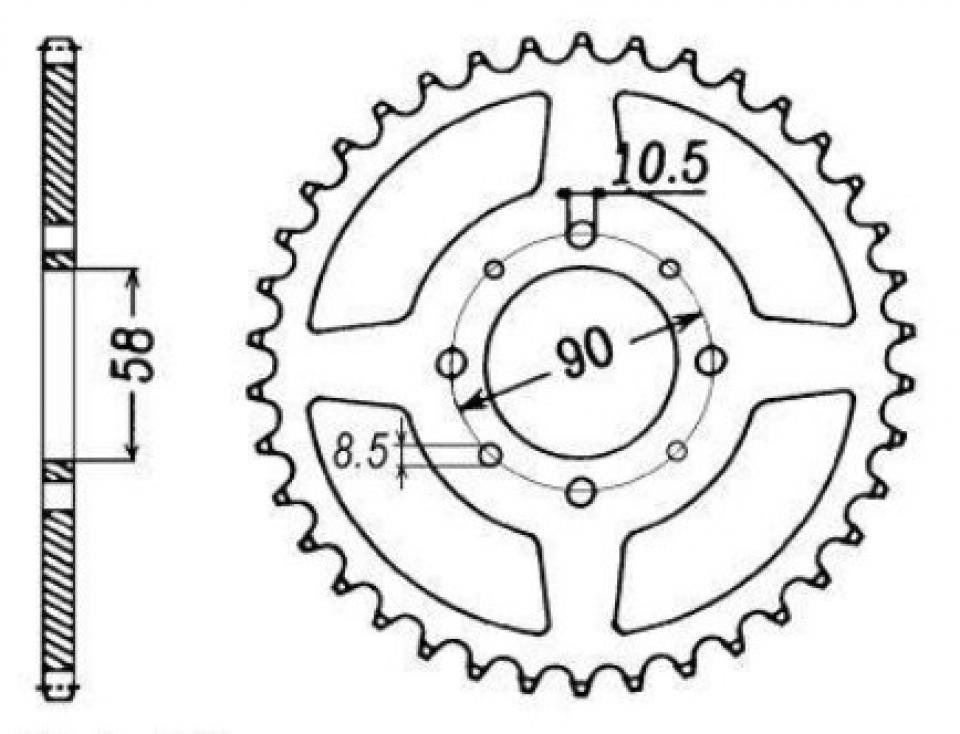Couronne de transmission Sifam pour Moto Honda 125 Varadero 2001 à 2016 44 dents pas 520 Neuf