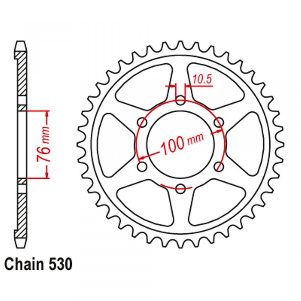 Couronne de transmission 45dts P530 pour moto Suzuki 1200 Bandit 1995-2005 JTR816.45