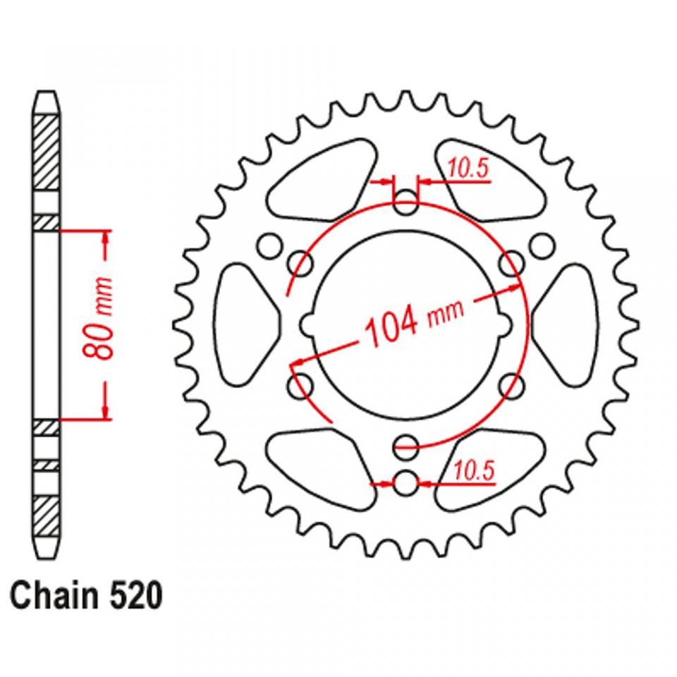 Couronne de transmission JT Sprockets pour moto Kawasaki 600 ZX6RR 2003-2004 JTR1478.42 / 42dts P520 Al 80 Neuf