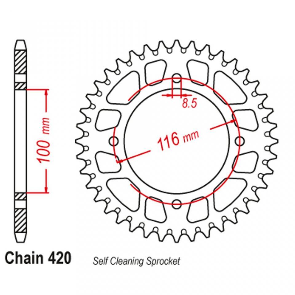 Couronne de transmission Sifam pour Moto Kawasaki 80 KX 1986 à 2000 53 dents pas 420 Ø100 anti-boue Neuf