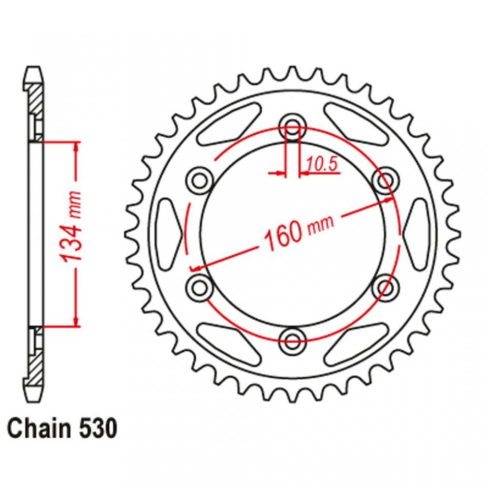 Couronne de transmission JT Sprockets pour moto Honda 1000 VTR SP2 2002-2006 JTR1306.42 / 42dts P530 Al 134 Neuf