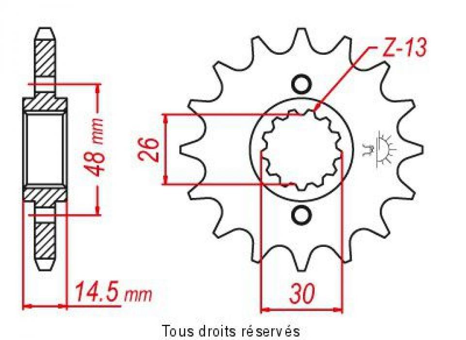 Pignon de sortie de boite Esjot pour Moto Honda 750 Cbx F 1984 à 1987 16 dents pas 530 Neuf