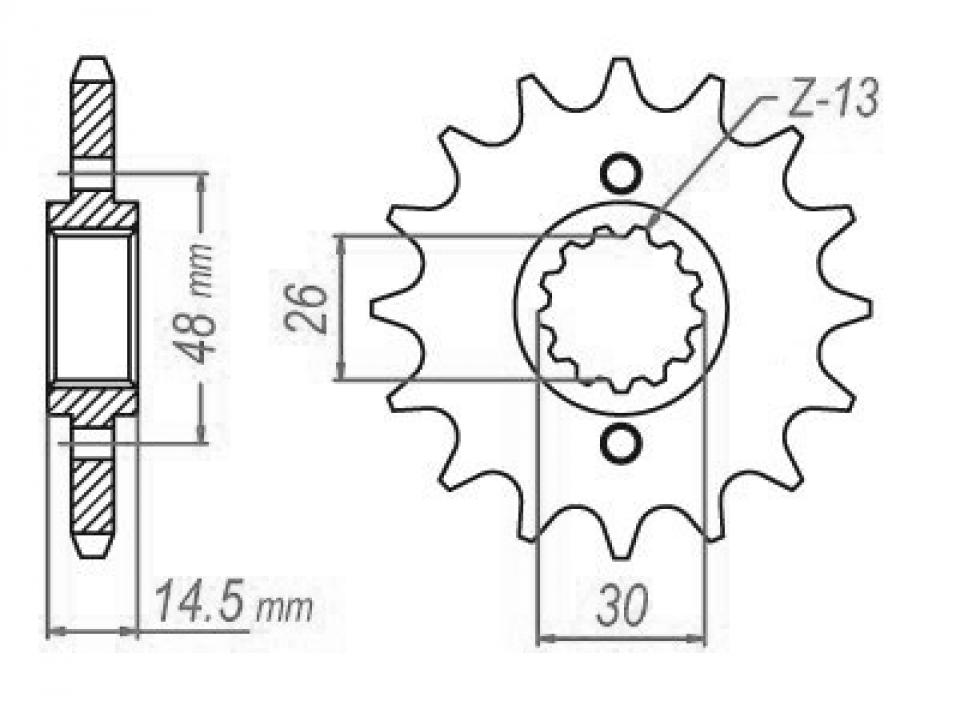 Pignon de sortie de boite Esjot pour Moto Honda 750 Cbx F 1984 à 1987 16 dents pas 530 Neuf