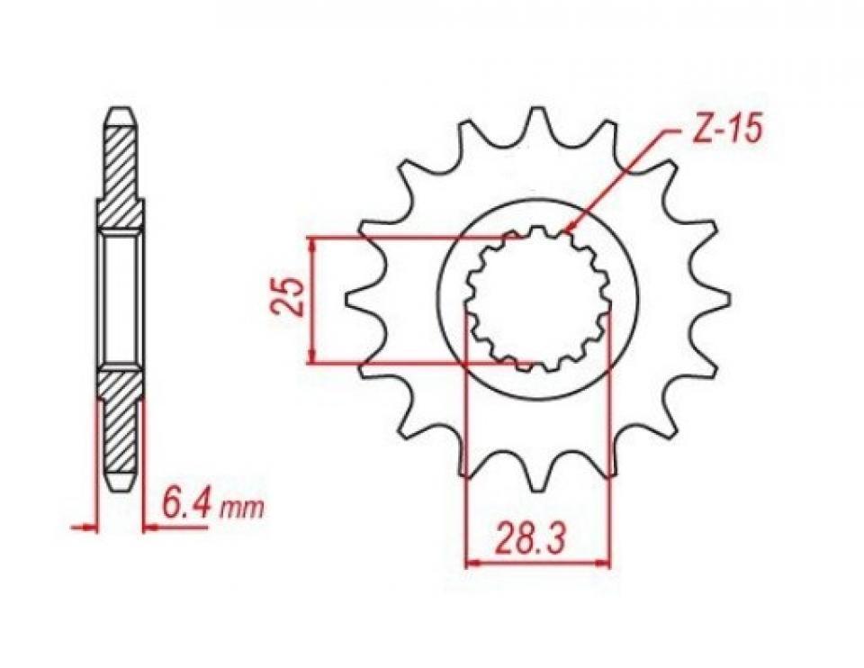 Pignon de sortie de boite Esjot pour Quad Yamaha 700 Raptor 2006 à 2011 14 dents pas 520 Neuf