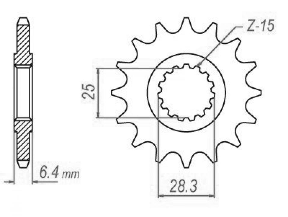 Pignon de sortie de boite Esjot pour Quad Yamaha 700 Raptor 2006 à 2011 14 dents pas 520 Neuf