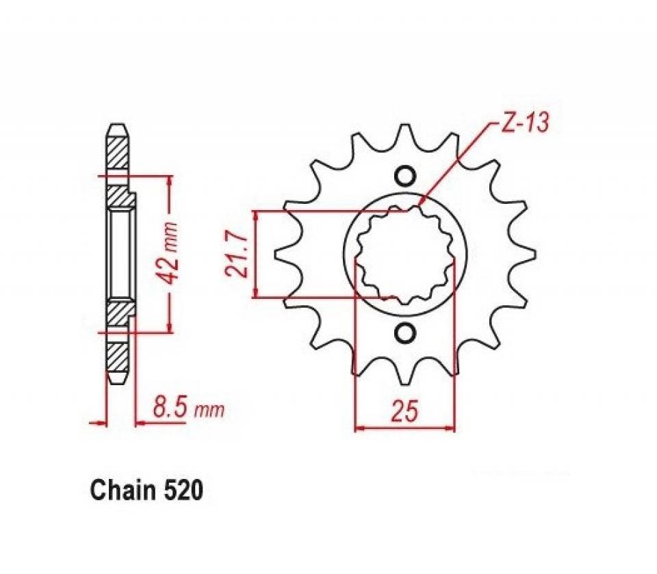 Pignon de sortie de boite Esjot pour Moto Suzuki 500 GSE 1994 à 2007 JTF516 / 16 dents pas 520 Neuf