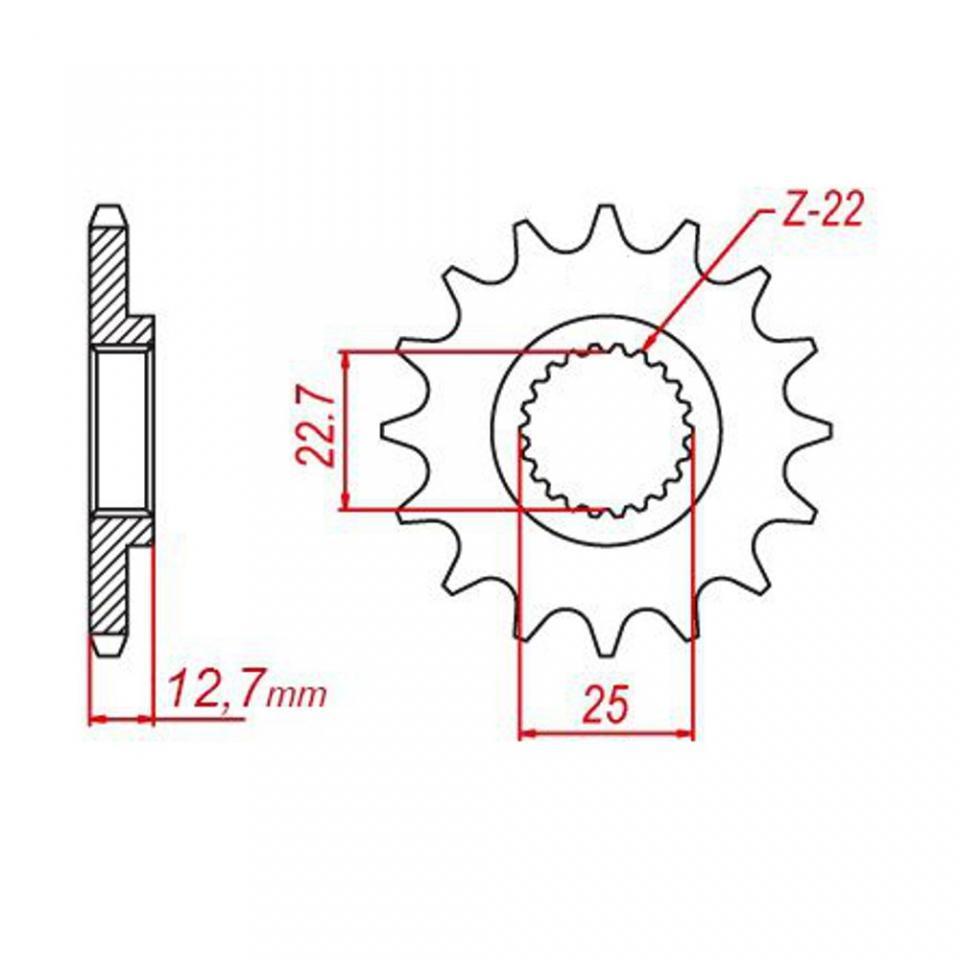 Pignon de sortie de boite France Equipement pour Quad Polaris 330 Trail Boss 4X2 2010 à 2012 FE2100.11 / 11 dents pas 520 Neuf