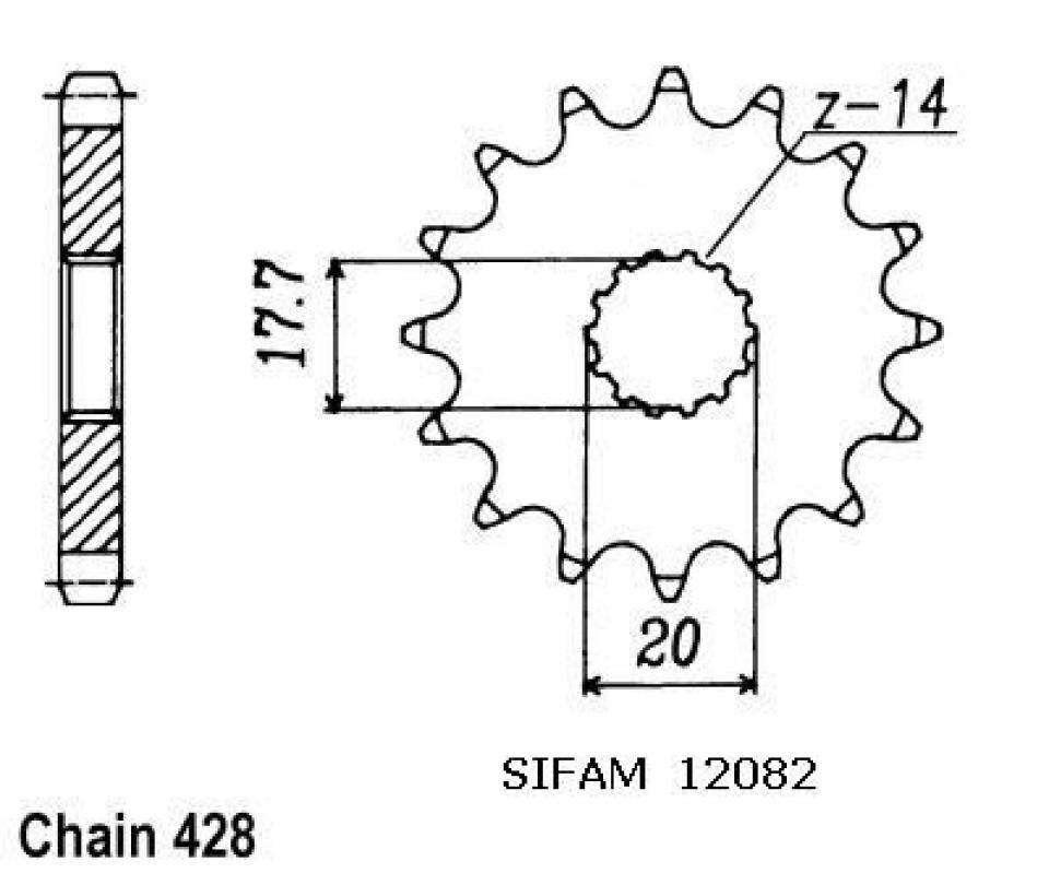 Pignon de sortie de boite Sifam pour Auto Neuf