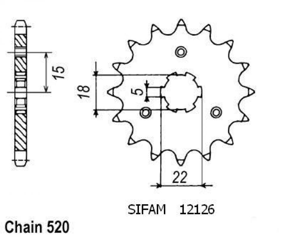 Pignon de sortie de boite Sifam pour Auto Neuf