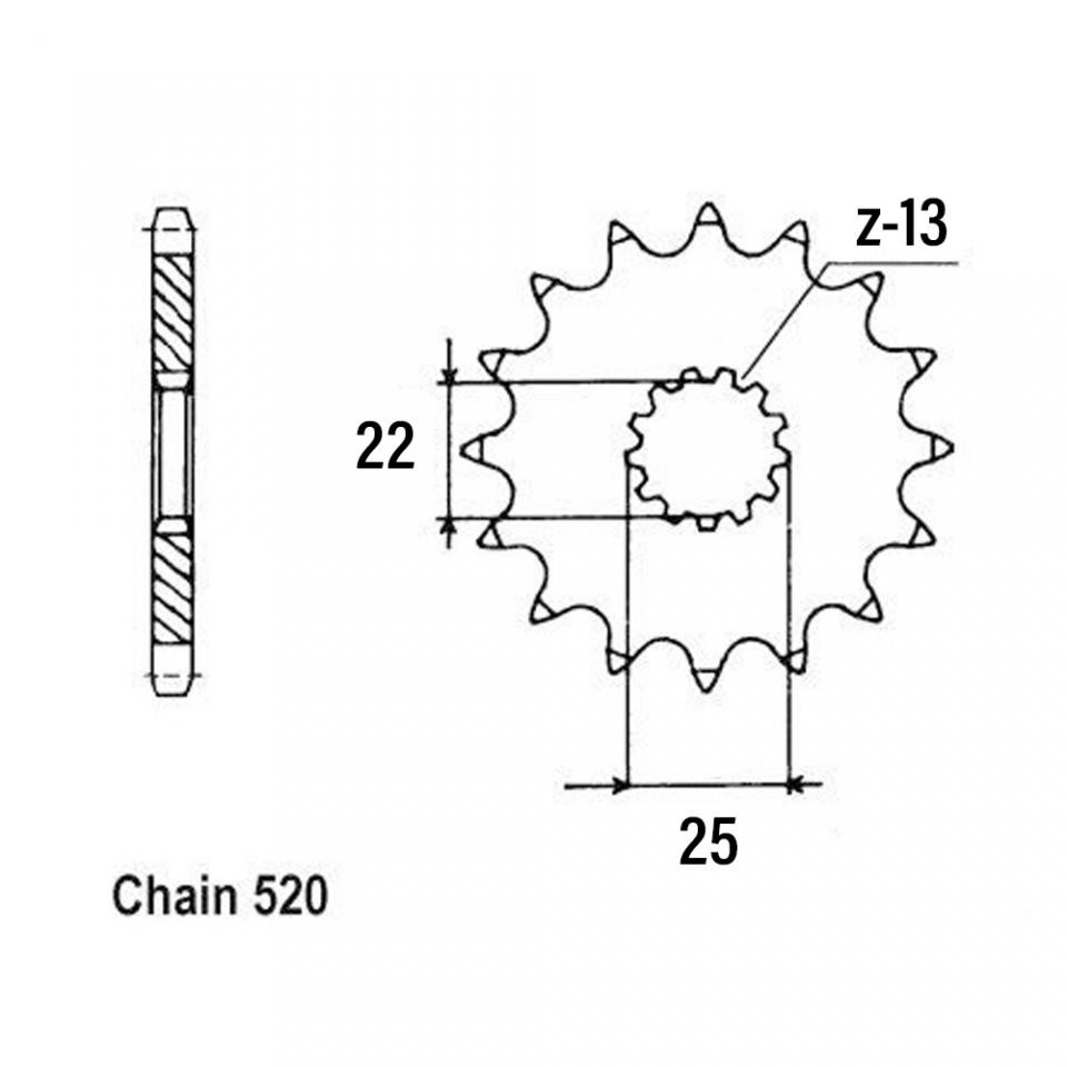 Pignon de sortie de boite pour