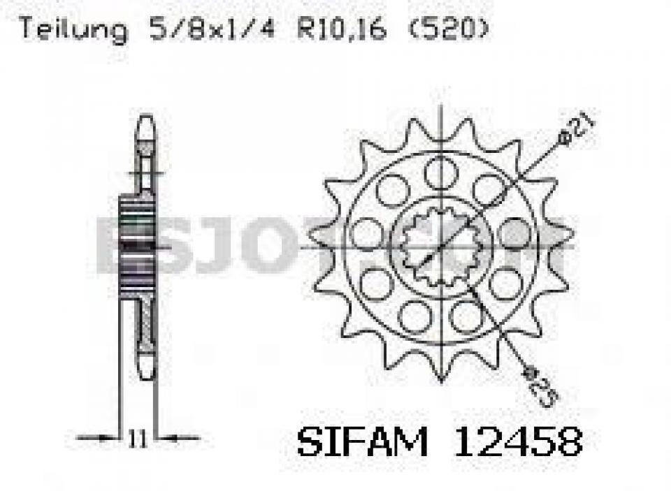 Pignon de sortie de boite Sifam pour Moto Aprilia 550 RXV 2006 à 2014 15 dents pas 520 Neuf