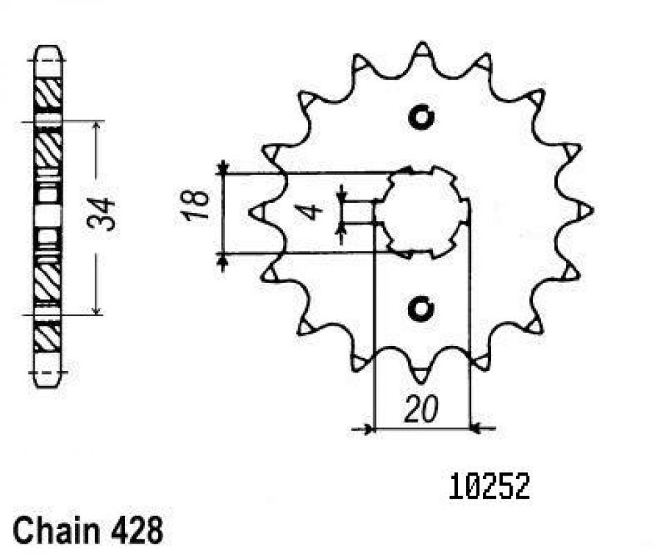 Pignon de sortie de boite Esjot pour Moto AJP 125 PR4 2003 Neuf