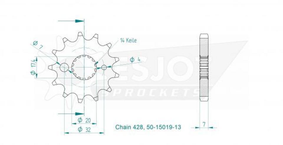 photo piece : Pignon de sortie de boite->Kawasaki Ninja SE