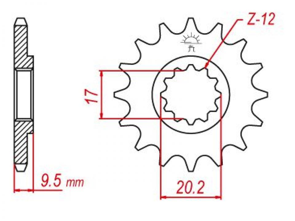 Pignon de sortie de boite Esjot pour Moto KTM 85 Sx Grandes Roues 2003 à 2023 14 dents pas 428 Neuf