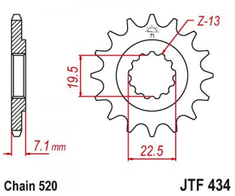 Pignon de sortie de boite Esjot pour Moto MASH 250 Cafe racer 2015 à 2017 Neuf